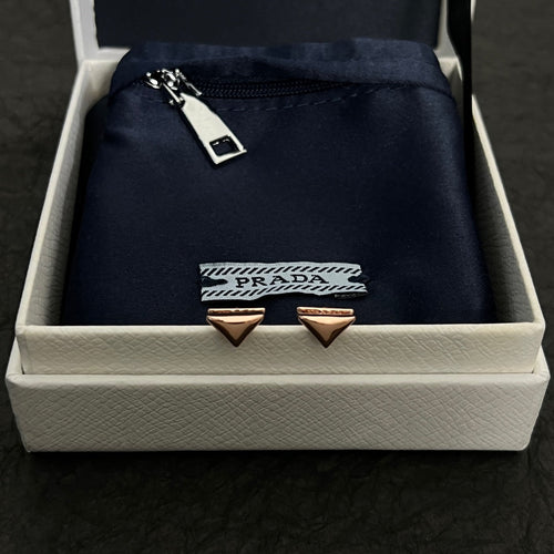 18K Prada Triangle Earrings