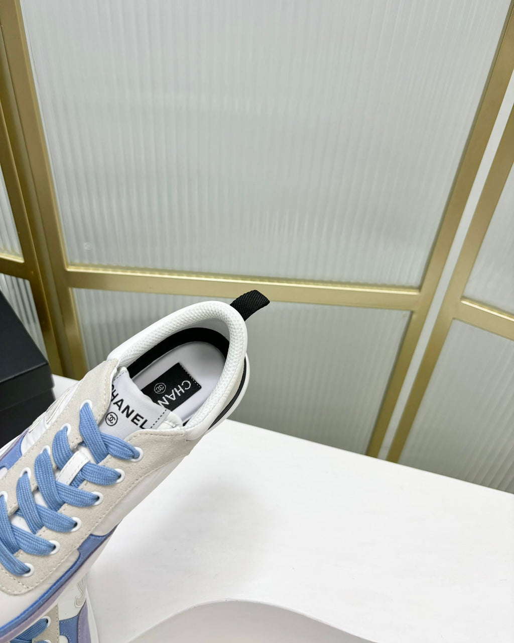 CHANEL SNEAKER IN AMETHYST PURPLE MIX GREY SUEDE