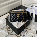 CHANEL VANITY CASE 19 BLACK LAMBSKIN GOLD HARDWARE