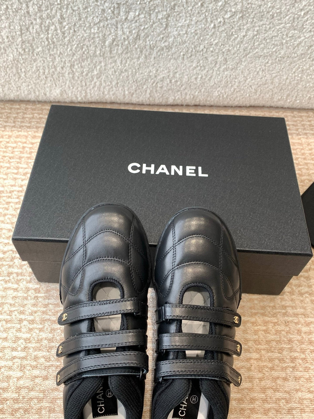 CHANEL MARY JANE SNEAKERS IN BLACK LAMBSKIN