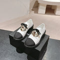 CHANEL OXFORD SHOES WHITE MIX BLACK SHEEPSKIN