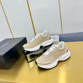 CHANEL DAD SNEAKER IN TUSCAN BEIGE SUEDE AND BREATHABLE MESH